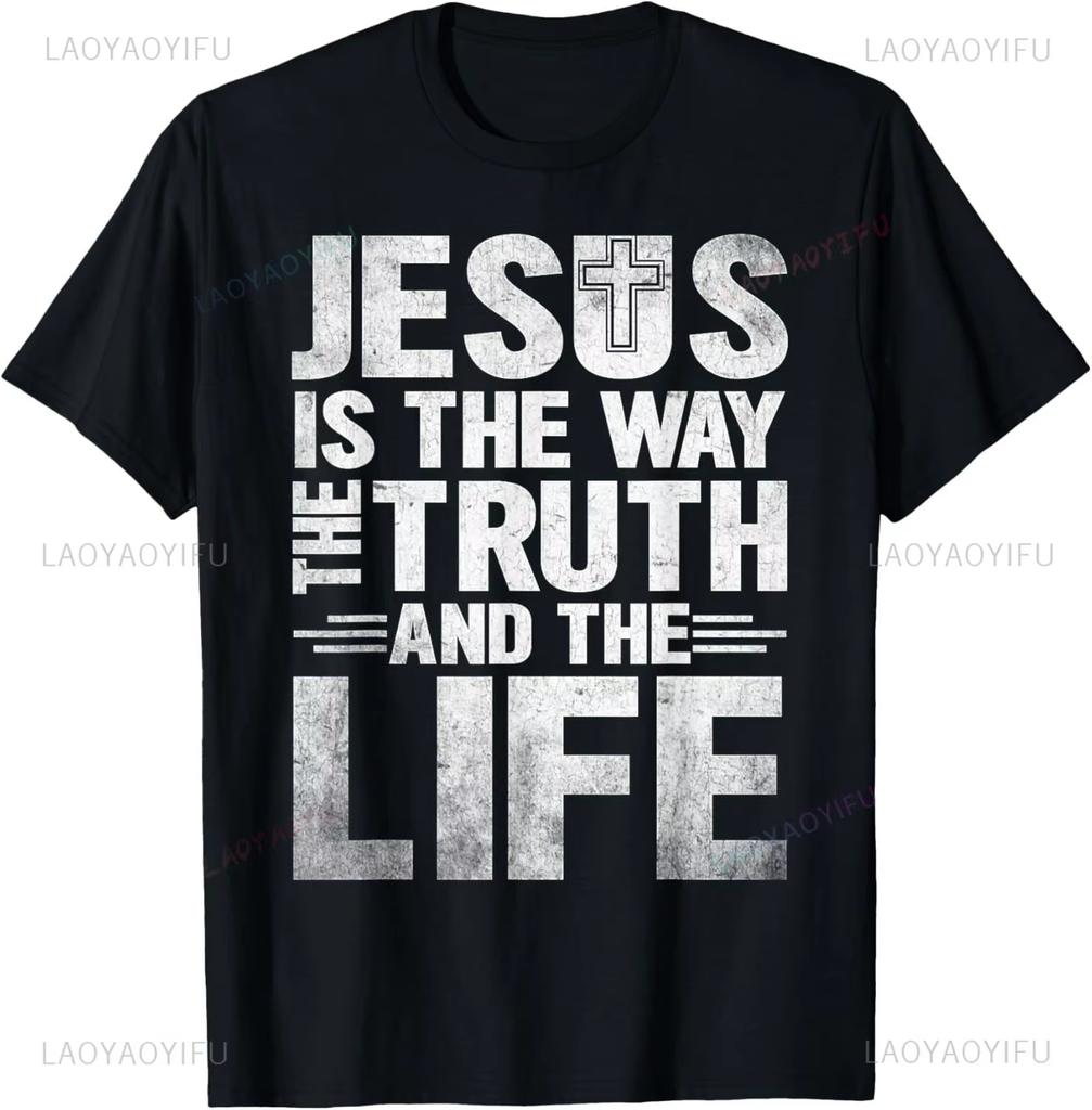 Unisex Clothing Unisex Christian T Shirt Women Unisex Kids Jesus The Way Truth Life TShirt Graphic T Shirts Vintage T Shirt Camisetas