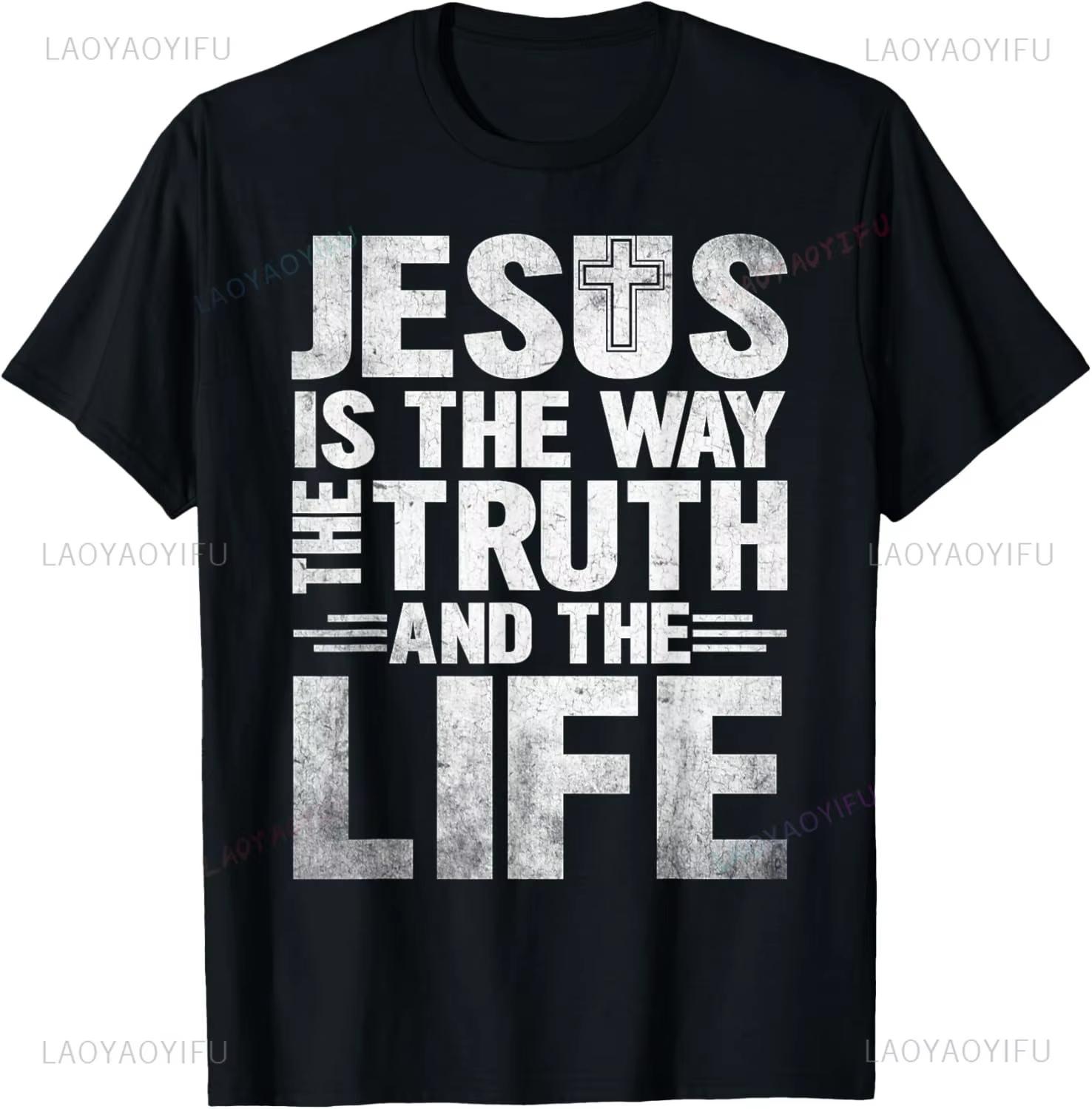 

Unisex Clothing Unisex Christian T Shirt Women Unisex Kids Jesus The Way Truth Life TShirt Graphic T Shirts Vintage T Shirt Camisetas 4XL