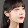 GemChic Women's New Vintage Red Coloured Glaze Alloy Tassel Fringe Earrings Ethnic Fashion Hook Earrings Birthday Christmas Jewelry Gift