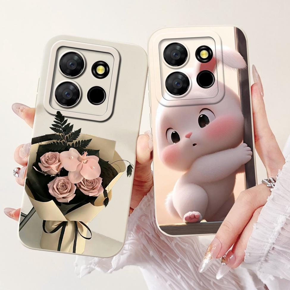 For ITEL A60s A662LM Case For ITEL A60 Cover Silicone Luxury Fashion Flowers Kawaii Girl Cute Shockproof Phone Case Bumper