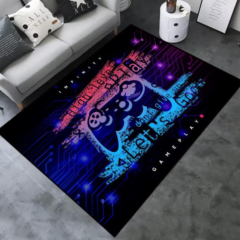 Cheap Home Area Gamer Rugs with Game Controller Design,Non Slip Floor Mats for Kids,Throw Carpet
