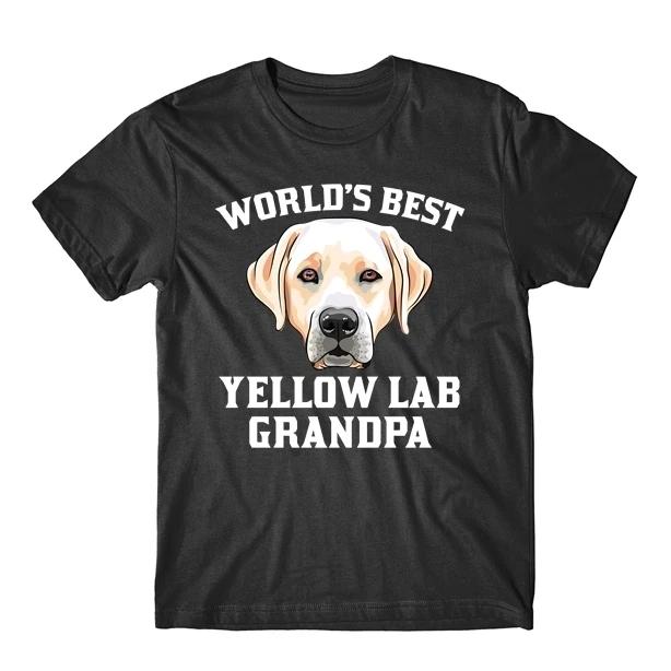 World s Best Yellow Lab Grandpa Dog Graphic T-Shirt M