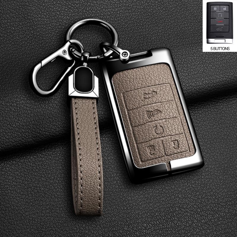 Zinklegierung Leder Autoschlüsselhülle Schlüsselanhänger Abdeckung für Chevrolet C7 Corvette Cadillac DTS SLS SRX XLS STS Escalade CTS ATS 28T CTSV XTS