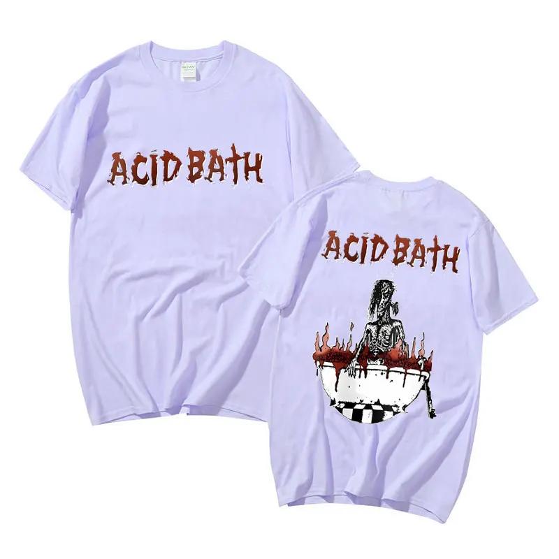 Rock Band The Acid Bath Demos Album Double Sided Print T-shirts Men Vintage Gothic T Shirt Summer Male Casual Oversized Tshirt