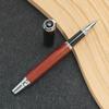 Natural Brass Rosewood Ballpoint Pen - Comfortable Grip Beaded Metal Signature Pen for Business Gift
