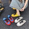 Soft bottom super fire color matching bag head half slippers women's summer wear 2025 spring new flat bottom lazy one pedal sandals