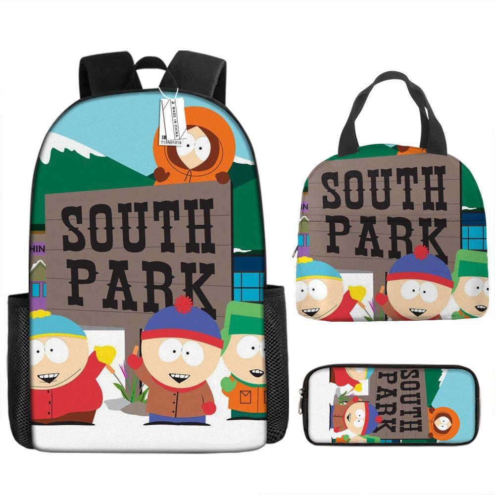 South Park Backpack Learning Stick Of Truth Sout Park Student School Bag Cartoon Lunch Bag Pencil Case