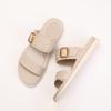 Women's Summer Soft-soled Anti-slip Beach Shoes Fashionable One-shoulder Flip-flops for Vacation