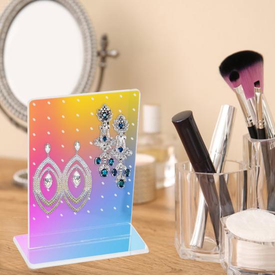 

Подставка для подвешивания, 72 отверстия для подвешивания, прозрачный акриловый органайзер для сережек, подставка для дисплея, элегантная прочная стойка для хранения ювелирных изделий