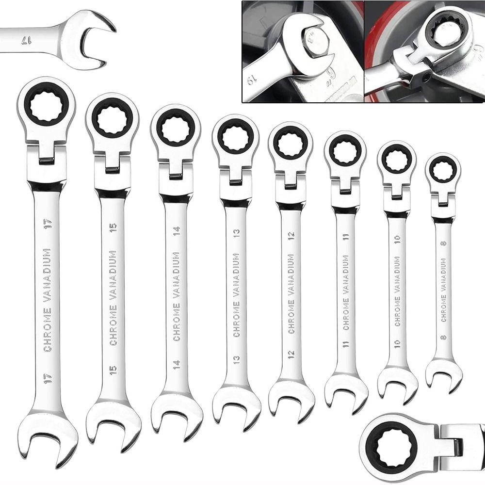 Quick Release Dual Heads Ratchet Wrench Dual Heads Ratcheting Socket Spanner Car Repair Nut Tools