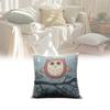 Decorative Anime Owl Cushion Removable Linen Cover Soft Polyester Filling Couch