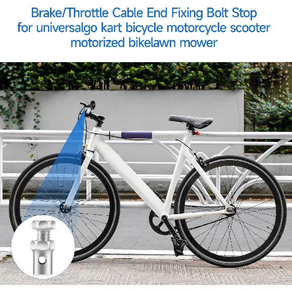 20 Pack 1/8" Universal Throttle Cable Ends Stop Throttle Brake Cable Parts Lock Clamps For Go Kart Motorcycle Motorized Bike Lawn Mower