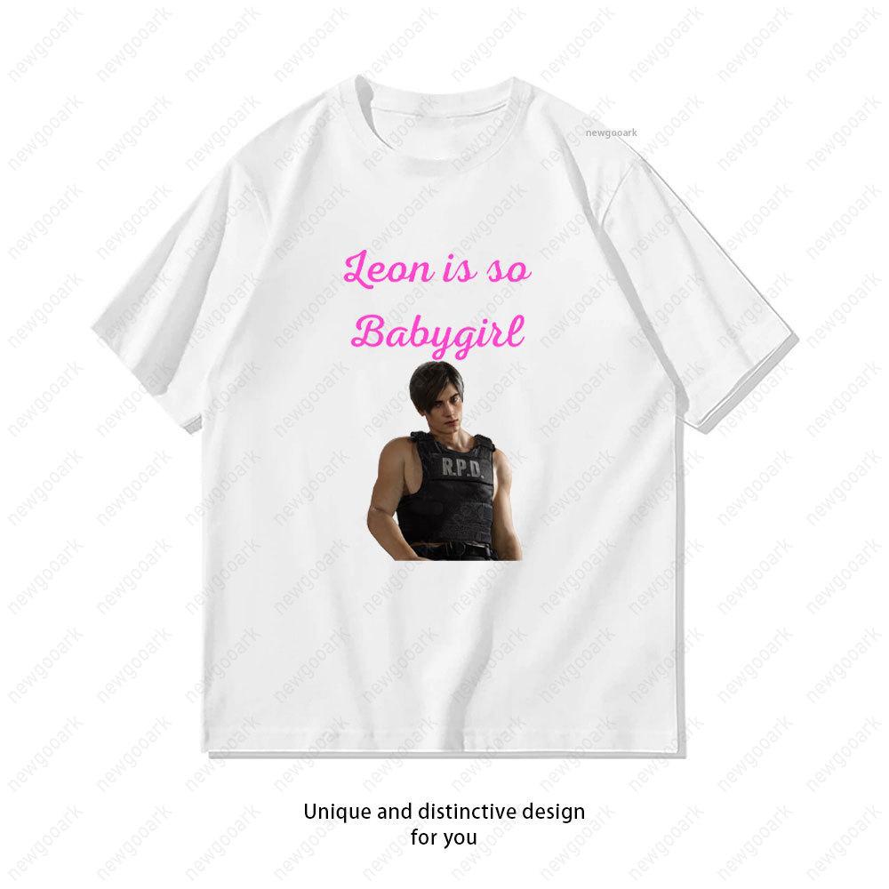 I Love My Fictional Boyfriend Leon Kennedy TShirt Women Unisex Casual Cotton Graphic T Shirts Girlfriend Gift Shortsleev Vintage