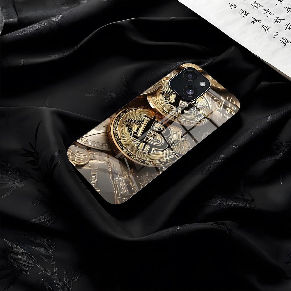 Bitcoin Phone Case For IPhone 17 Pro Max 16 15 14 Pro Max 13 11 Plus Glass Cover