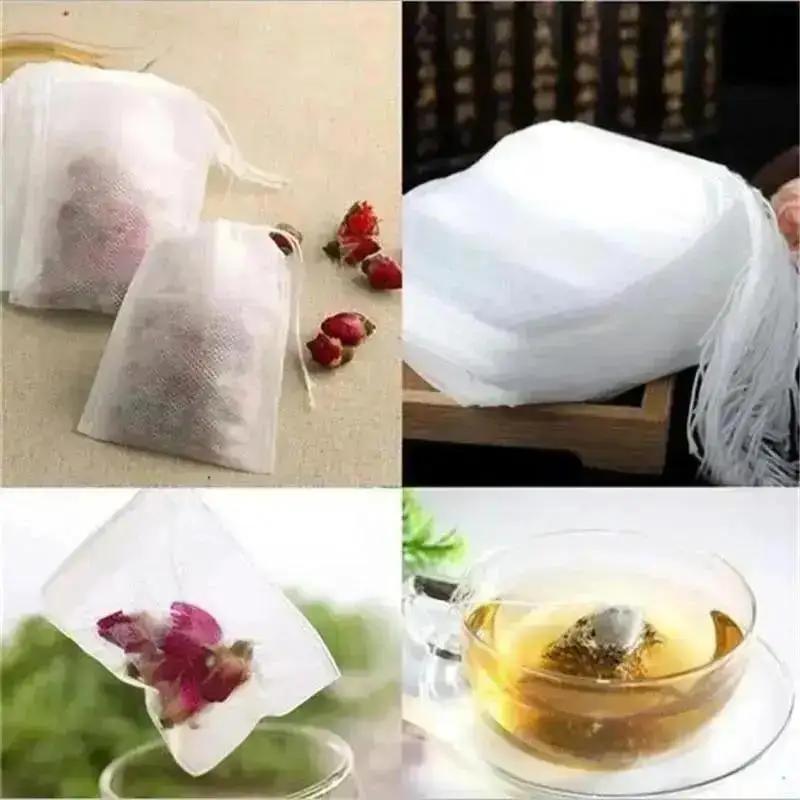 100Pcs Empty Loose Tea Bag Scented Tea Bags Drawstring Pouch Bag Seal Filter For Herb Spice Household Accessories Supplies