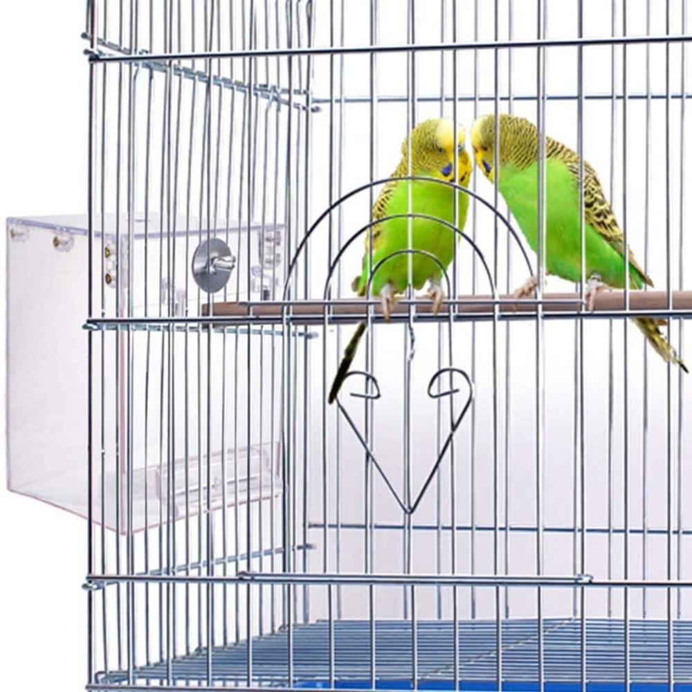 Pet Canary Portable Shower Hanging Transparent Bird Bath Cage Birdbath Bathing Box Parrot Bathtub