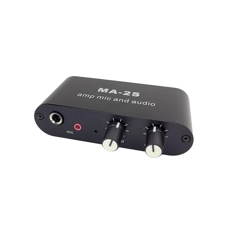 6.5mm Dynamic Microphone 3.5mm Condenser Microphone Amplifier Headphone Amplifier Music Audio Preamplifier Mixing Board MA-2S
