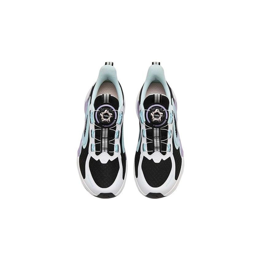 Anta Monthly Slip Resistant Durable Low Top Running Shoes Kids Sneakers White Black Purple 322325518H-5