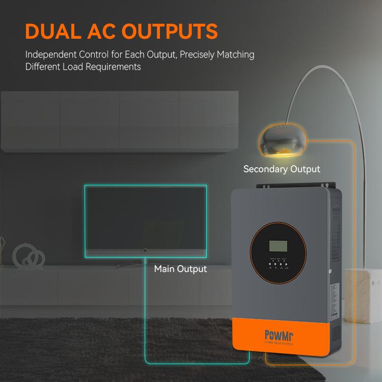 PowMr EU Warehouse 6.2KW 6.5KW 230Vac Dual AC Output Design Supports up to 9 Units in Parallel Pure Sine Wave Solar Inverter