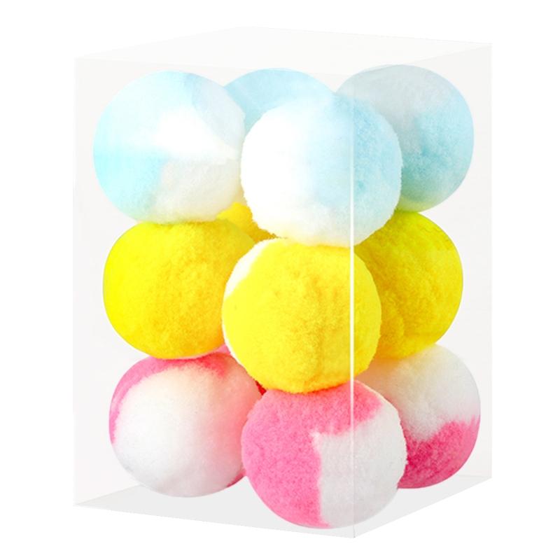 12 Pieces for Cat Ball Toys 1.8" 1.2" Small Plush Balls Colorful Kitten Chasing Balls Increasing Exercise for Indoor Cat