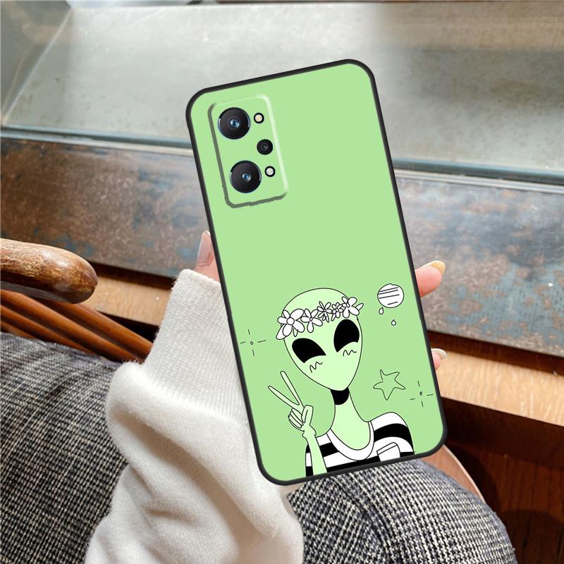 Cartoon Alien Case For Realme 13 Pro Plus 11 12 14  C71 C75 C55 C51 C53 C25 C63 C61 C65 C67 GT6 GT7 15 Pro