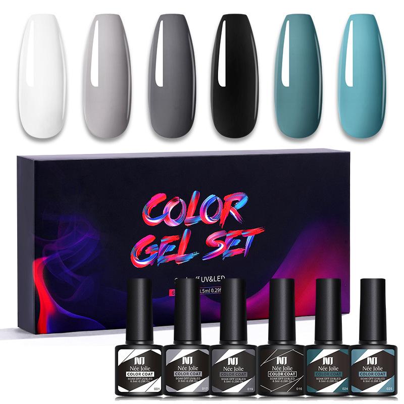 Nail Polish Glue Kit, Nail Art 6Pcs Box Barbie Glue, Nail Color Glue Phototherapy Glue