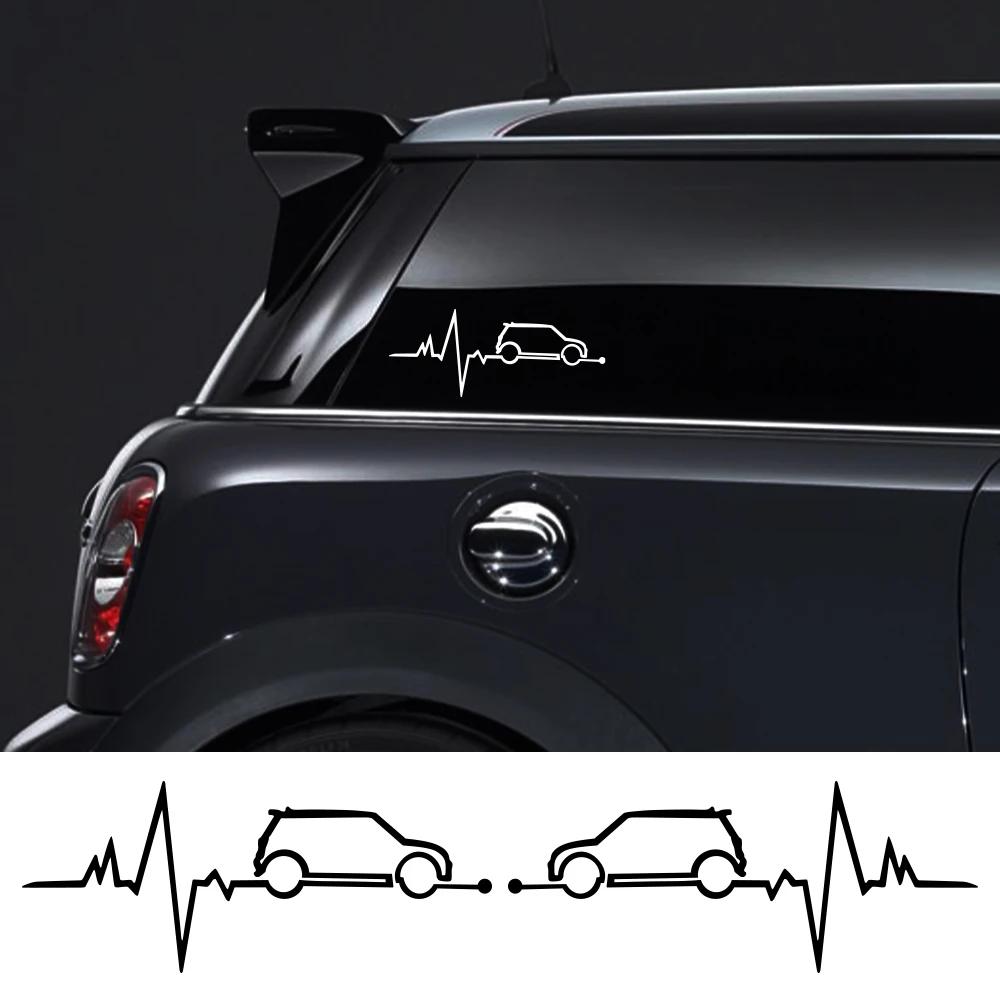 Car Window Sticker For MINI Cooper S One JCW F56 F55 F60 R56 R60 F54 Heartbeat Decor Decal Vinyl Film Auto Tuning Accessories