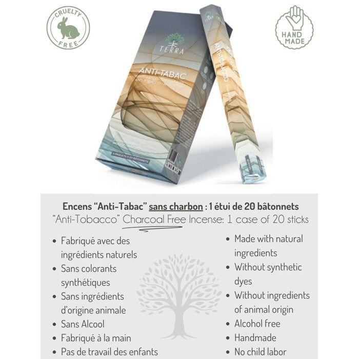 Encens - Terra - Anti-Tabac - 30g - Sans charbon - Ingrédients naturels