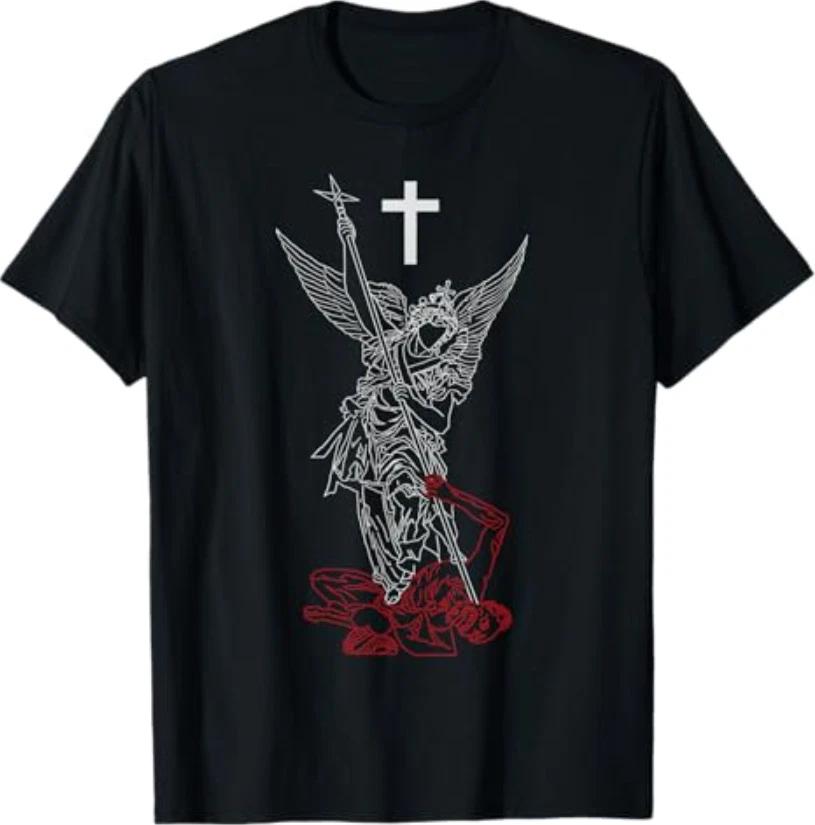Erzengel Michael besiegt Satan Krieger Glaube T-Shirt