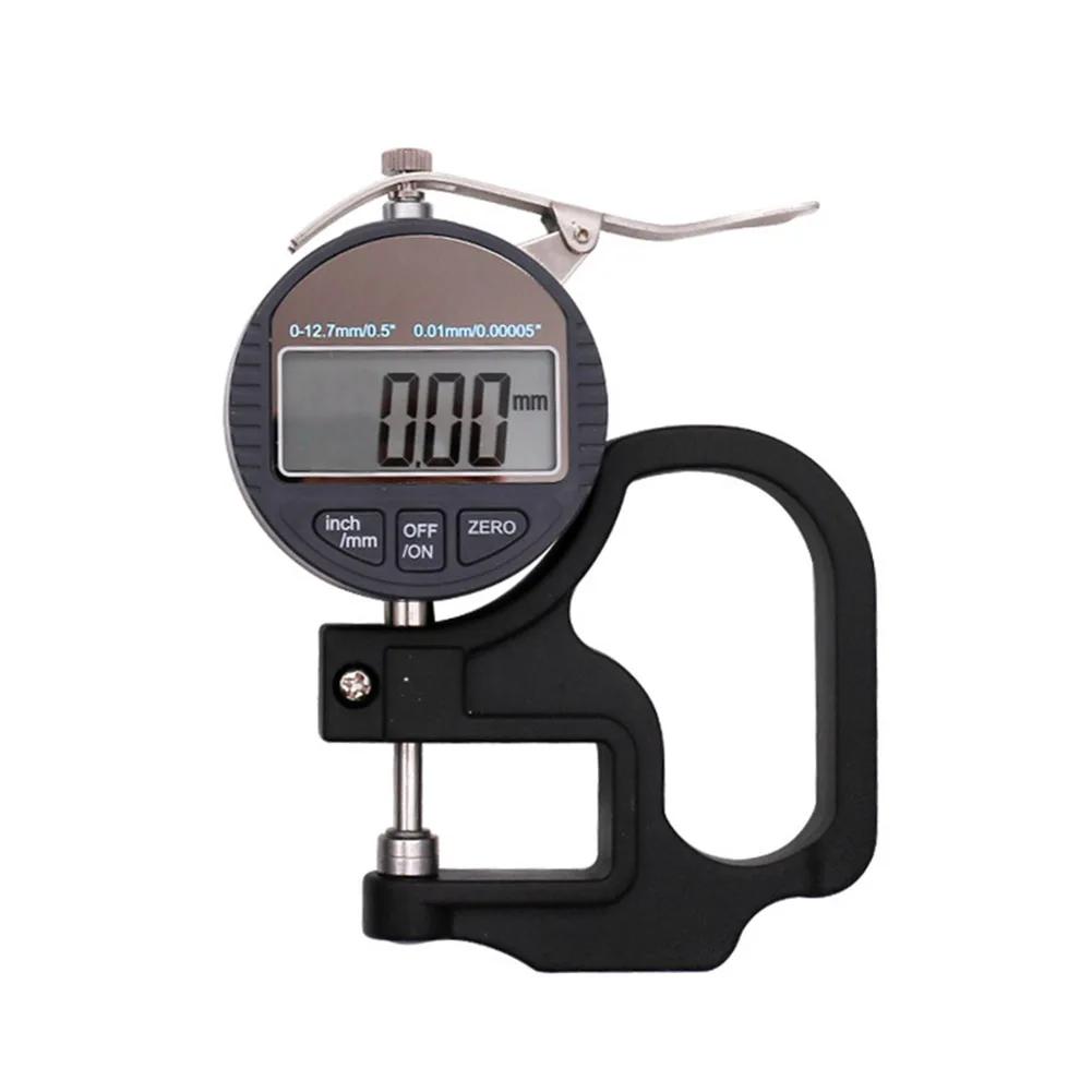 0-12.7mm Electronic Thickness Gauge Handheld Plastic Dial Digital Thickness Gauge Micrometer LCD Display Digital Tools Caliper чёрный