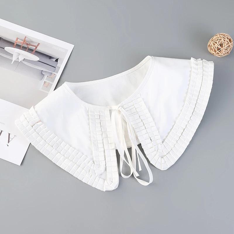 Koreansk Stor Revers Avtakbar Krage for Kvinner Genser Topp Falsk Krage Sjal Skuldersjal Dekor Falske Krager Slips