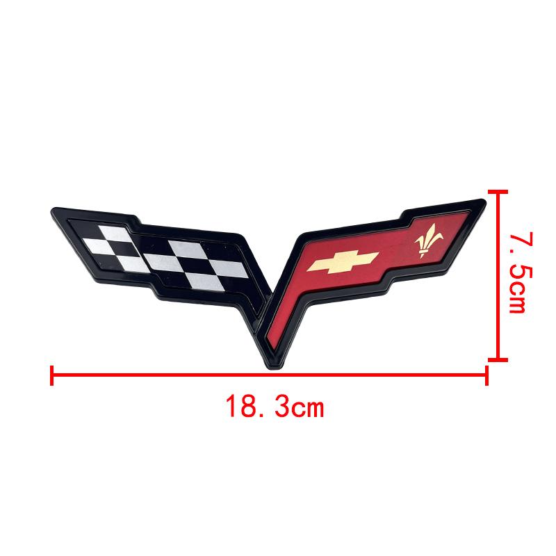 3D ABS Car Emblem For Chevrolet Corvette C5 C6 C7 C8 Rear Trunk Front Hood Sticker Replacement Badge Exterior Decoration