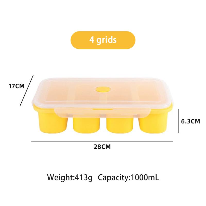 Multi Grid Soup Jelly Box Fruit Food Crisper Retain Freshness Silicone Rubber Complementary Food Freeze Storage Microwave Oven
