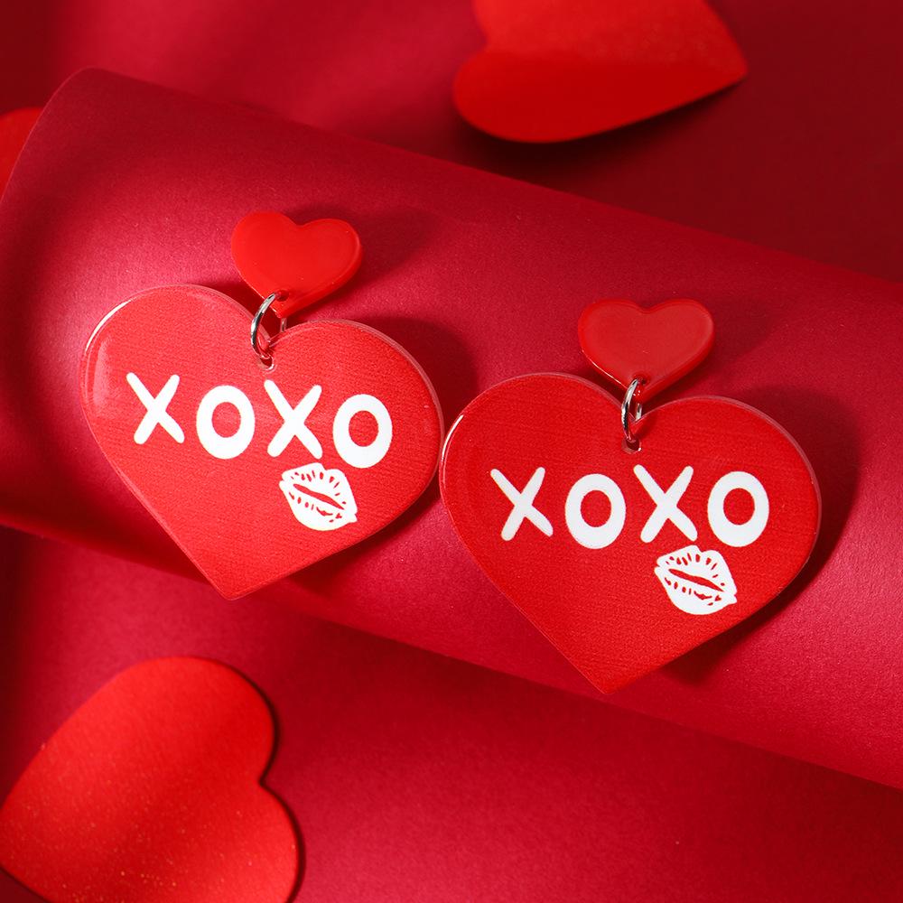 Spring Fashion Sweet Pink Layered Heart Earrings