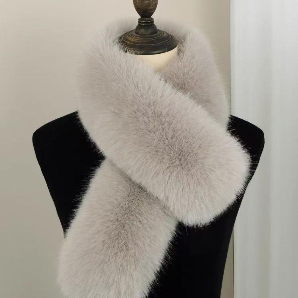 Fake Fox Hair Cross Scarf Thick Warm Scarf Temperament Faux Fur Scarf Women