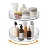 360° Rotating Spice Organizer 2 Tier Transparent Lazy Susan for Kitchen Counter Makeup Shelf Space Saving Turntable