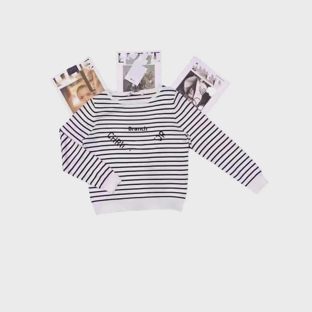 Nanyou Damski Pulower w Paski z Wyższej Półki: Sweter jesienny z długim rękawem, z nadrukiem pięciogwiazdkowym, wygodny, oddychający.