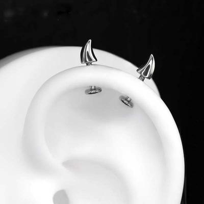 Punk Silver Color Rivet Stud Earrings for Women Men Sweet Cool Metal Smooth Geometric Piercing Earrings Y2K Halloween Jewelry