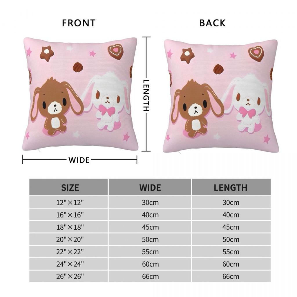 Cute Sugarbunnies Square Pillow Cases Sugar Rabbit Cushion Covers Awesome Decor Pillowcover for Car 45*45cm
