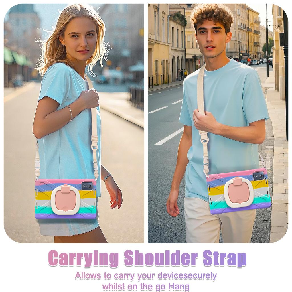 For Samsung Galaxy Tab S11 Ultra Kickstand Case TPU PC Silicone Tablet Cover with Shoulder Strap