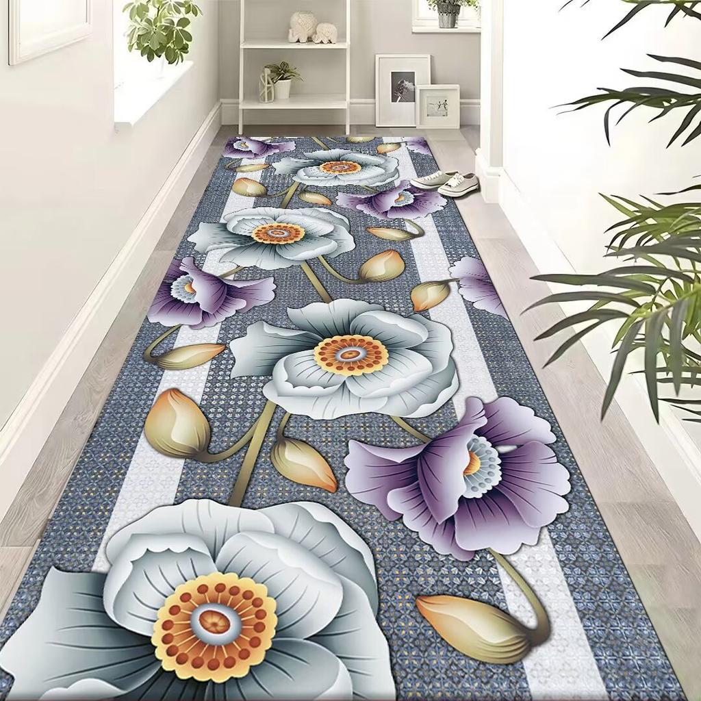 Covor modern 3D cu Flori pentru hol Covor lung de lux pentru hol Covoraș Decor Acasă pentru Scări Coridor Alee Scări