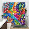 Vibrant Ocean & Tropical Themed Polyester Bathtub Curtain - Artistic Printed Shower Curtain for Bathroom Decor