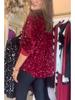 2024 Autumn/Winter Fashion Loose Long Sleeve Sequin Shirt