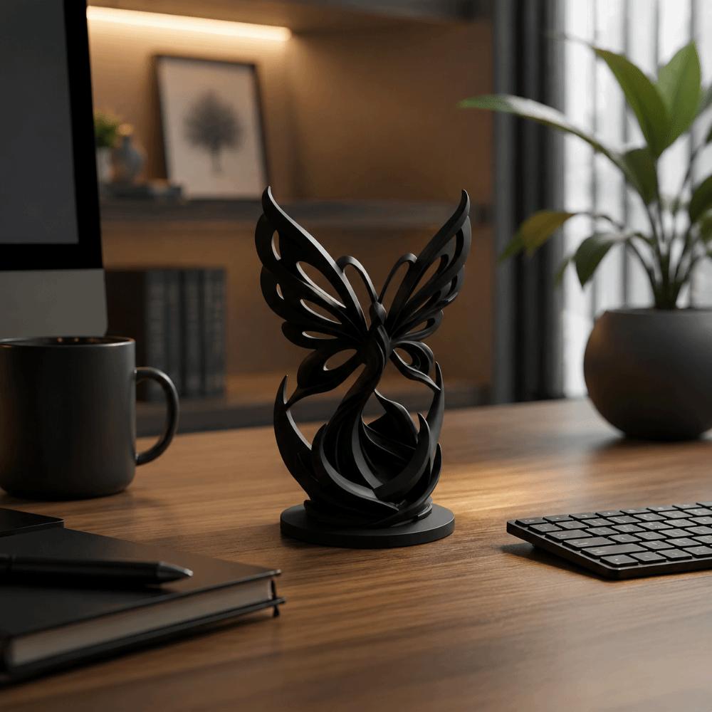 Minimalist Twist Butterfly Statue 3D Printed Desktop Art Ornament Butterfly Sculpture Home