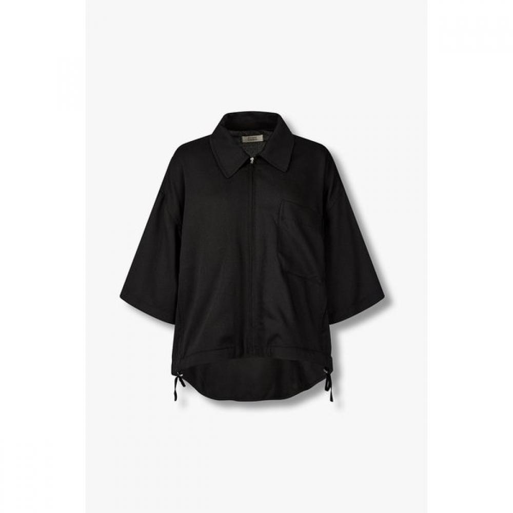 Studio Tomboy Zip Up Short Sleeve Jumper 9176313971 blacks/OS