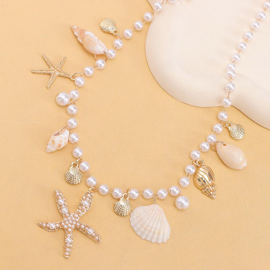 Multifuntional Shell Pendant Necklace Beaded Necklace Fashionable Clavicle Chain Necklace Perfect for Various Occasion