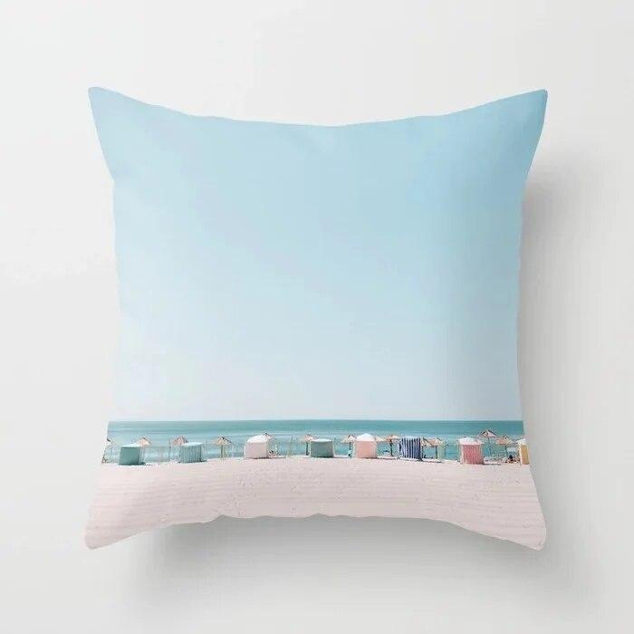 Sommer Cool Sea Blue Design Hawaiianischer Strandwellen-Druck Muster Sofakissenbezug Kissenbezug Zuhause Auto Bettwäsche