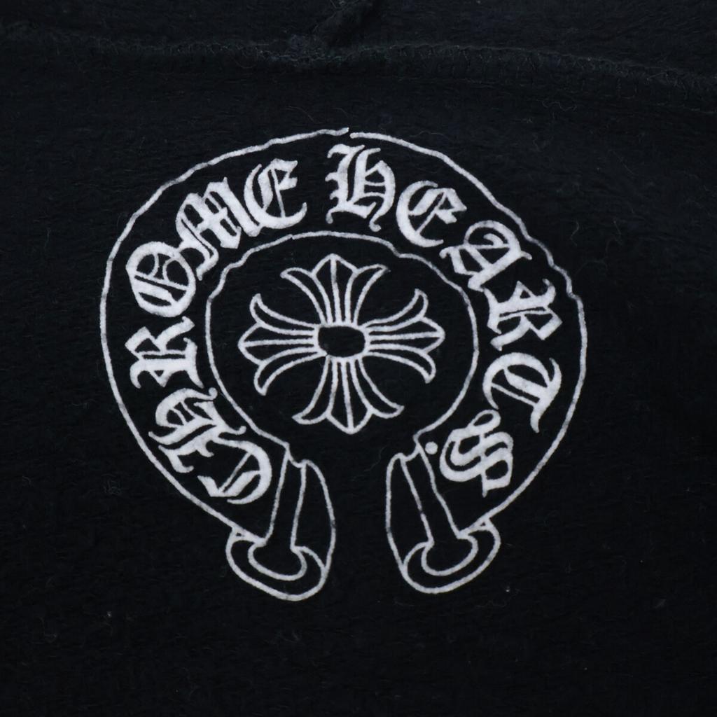 CHROME HEARTS Hufeisen Dolch Reißverschluss Hoodie Oberteile M Schwarz Gebraucht