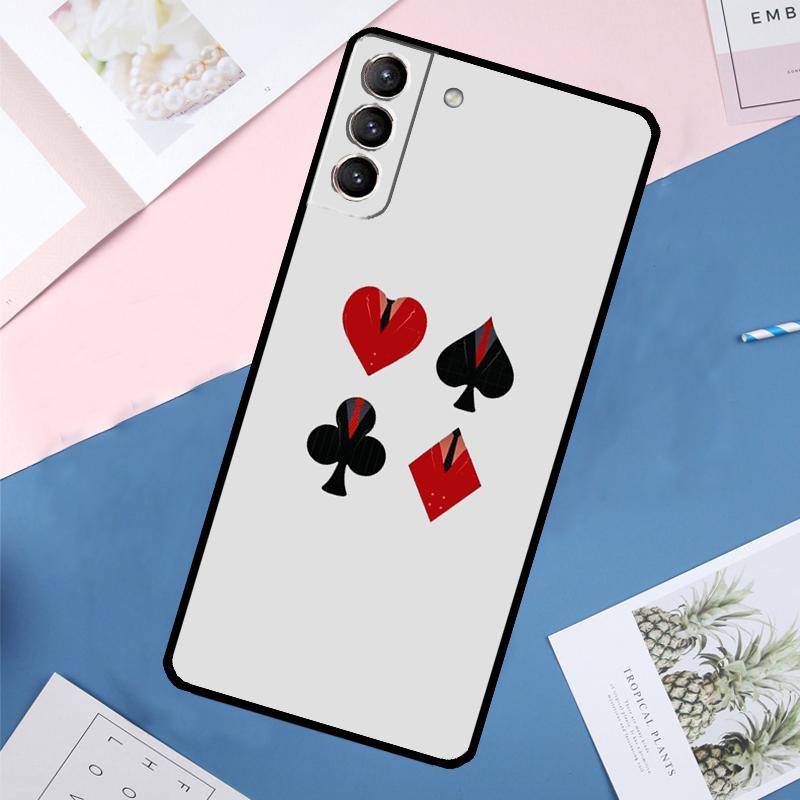 Ess i spader Pokerfodral För Samsung Galaxy S22 S23 S24 Ultra S9 S10 Plus Note 10 20 Ultra S20 S21 FE Skydd