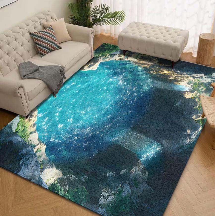 

3D Phantom Optical Floor Mat Non Slip and Lightweight Suitable for Home Living Room and Outdoor Scenes Carpets for Bed Room 40X60cm